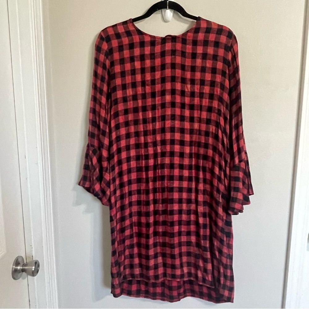 Cloth & Stone Size medium Plaid Red and Black Women's Dress